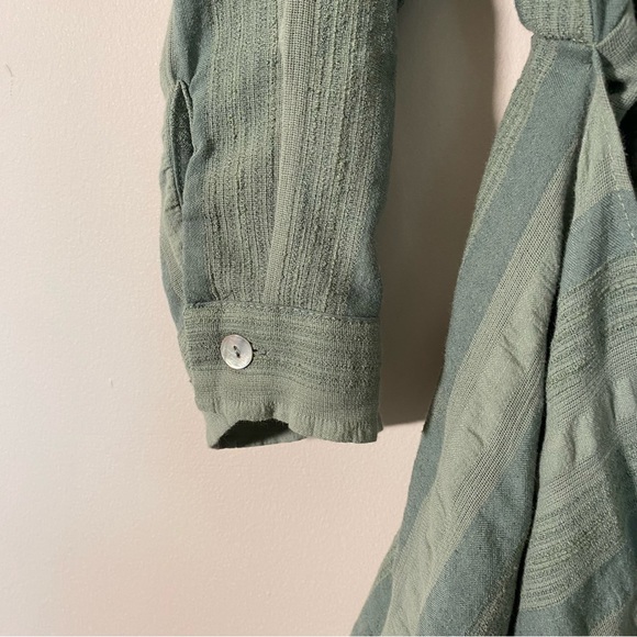 ZARA the Zoe Dress in moss green long sleeves vacay faux wrap dress size M NEW - Picture 6 of 7